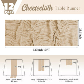 Lumaycens beige cheesecloth runner with wrinkle texture enhances decor.