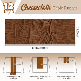 Lumaycens brown cheesecloth runner drape creates soft, romantic table lines.