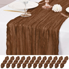 Lumaycens brown table runner 10ft with wrinkle texture adds rustic elegance to tables.