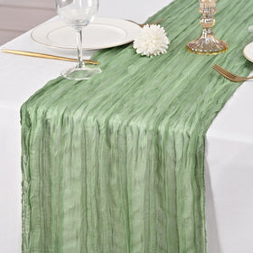 Lumaycens drapable sage runner for centerpieces and ceiling draping