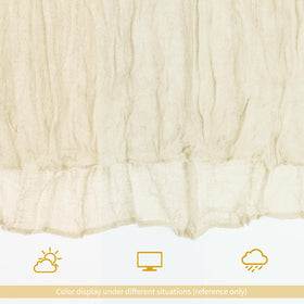 Lumaycens ivory cheesecloth table runner highlighting reusable decor potential