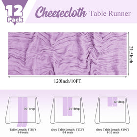 Lumaycens lavender table runner with wrinkle texture adds romantic rustic charm.