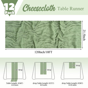 Lumaycens pleated wrinkled texture table runner enhances romantic party tables