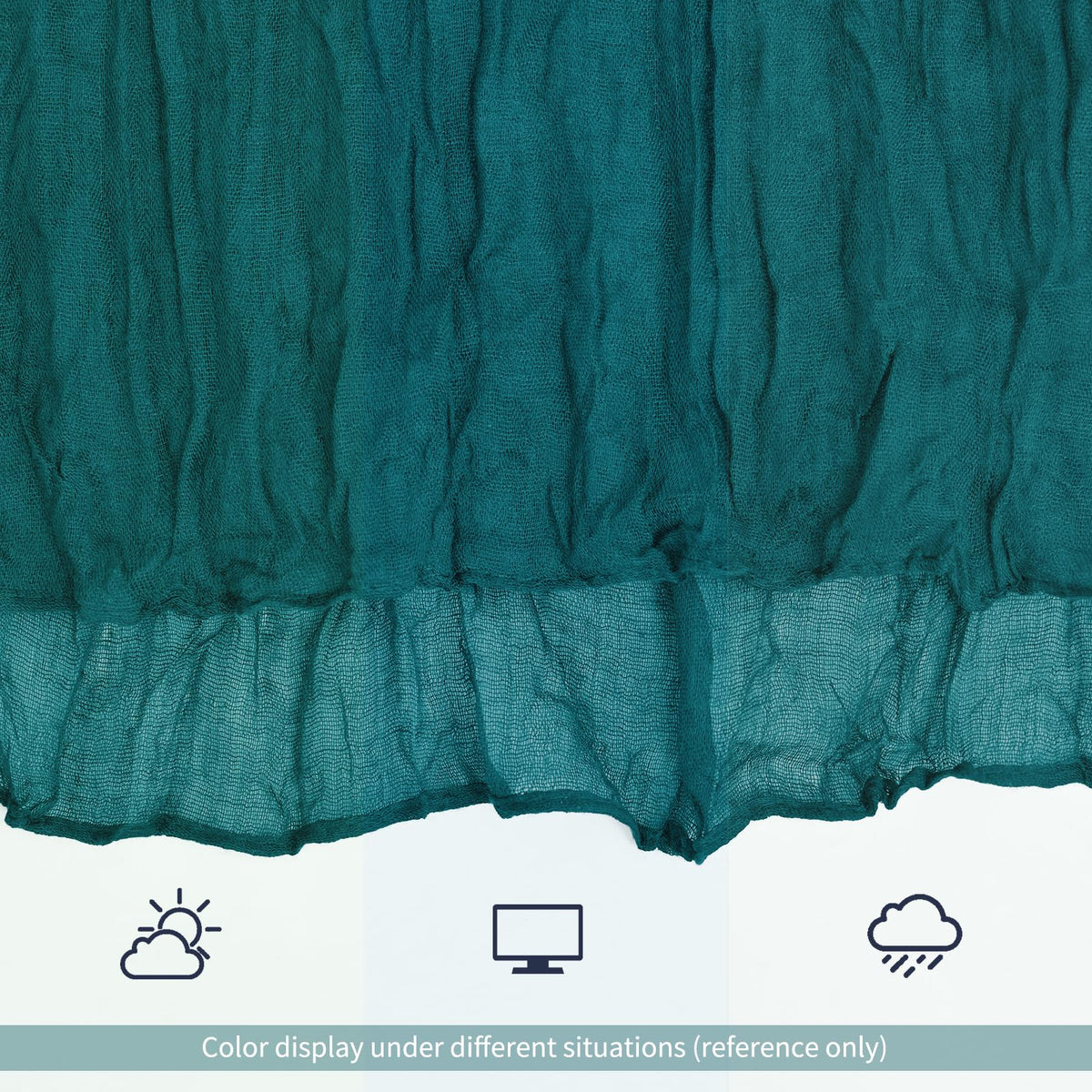 Lumaycens teal table runner at a candy buffet for soft color and depth.