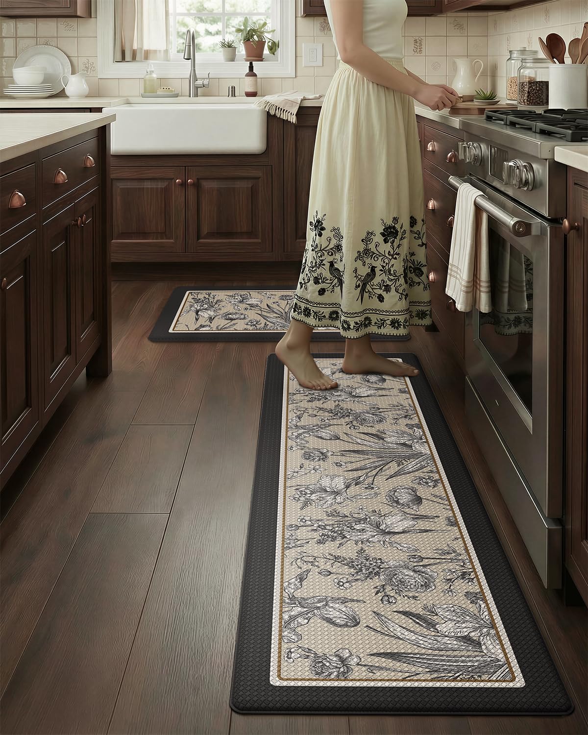 LUMI anti-fatigue kitchen mat waterproof surface repels spills