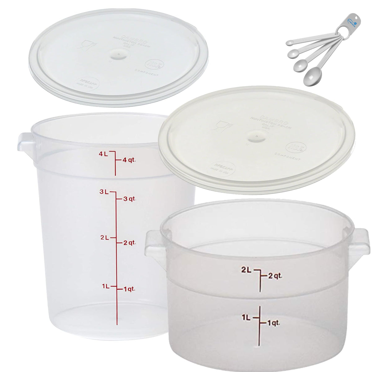 Lumintrail Cambro 2 Qt container closeup highlighting translucent body and easy lid access