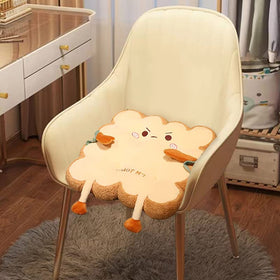 Lumogeva toast seat cushion with happy expression for cozy reading and relaxing sessions
