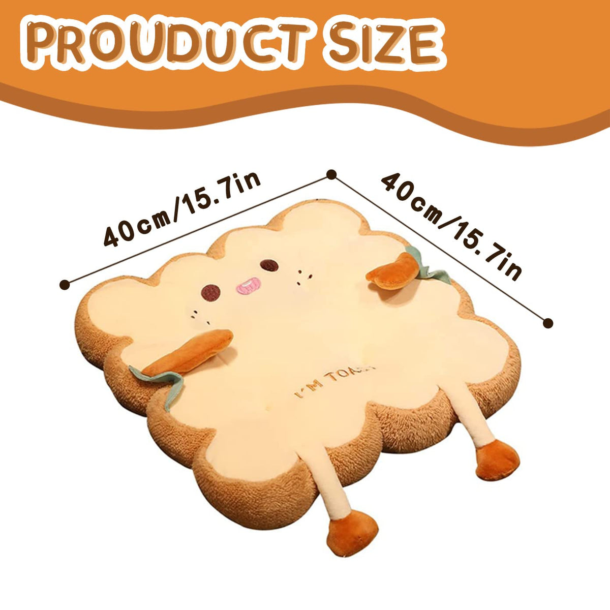 Lumogeva toast seat cushion round content expression for casual lounging