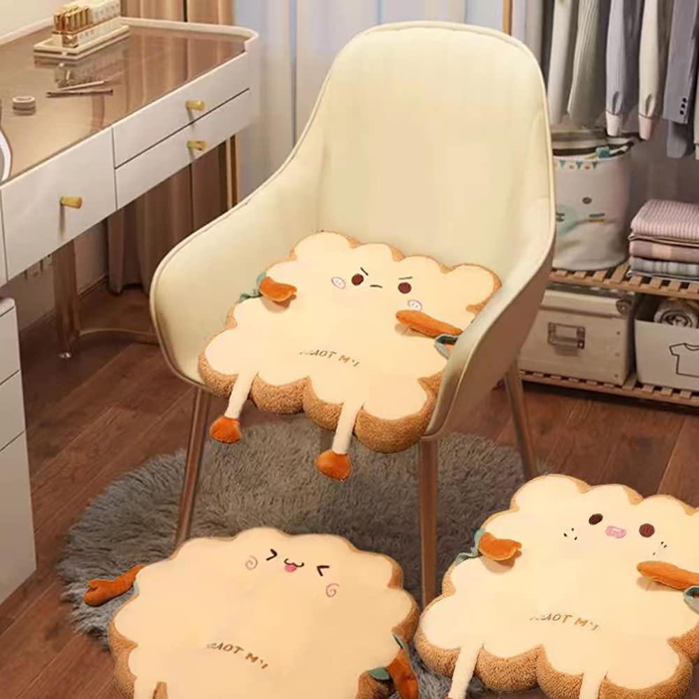 Lumogeva toast seat cushion round shy expression for comfy study breaks