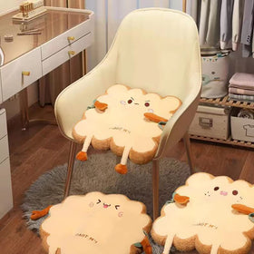 Lumogeva toast seat cushion round shy expression for comfy study breaks