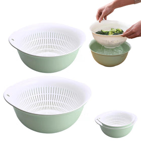 LUMUMIX colander bowl set 2 nesting design saves space and simplifies washing.