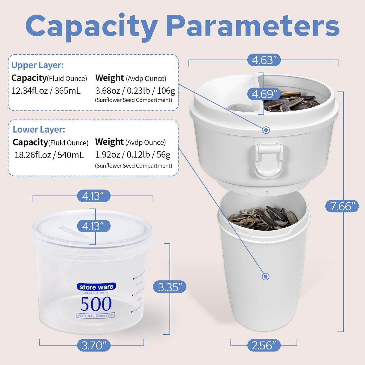 Lumyrilix airtight box stores leftover seeds for freshness on the go.