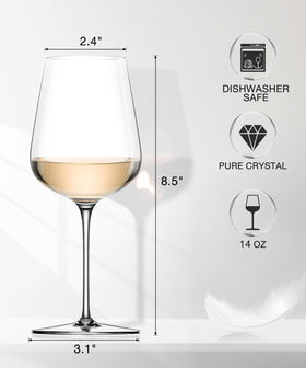 Luna and Mantha white wine glasses wide rim directs wine to the tongue