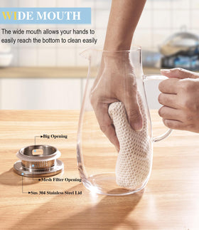 Luna Manta drip-proof spout and ergonomic handle for easy pouring.
