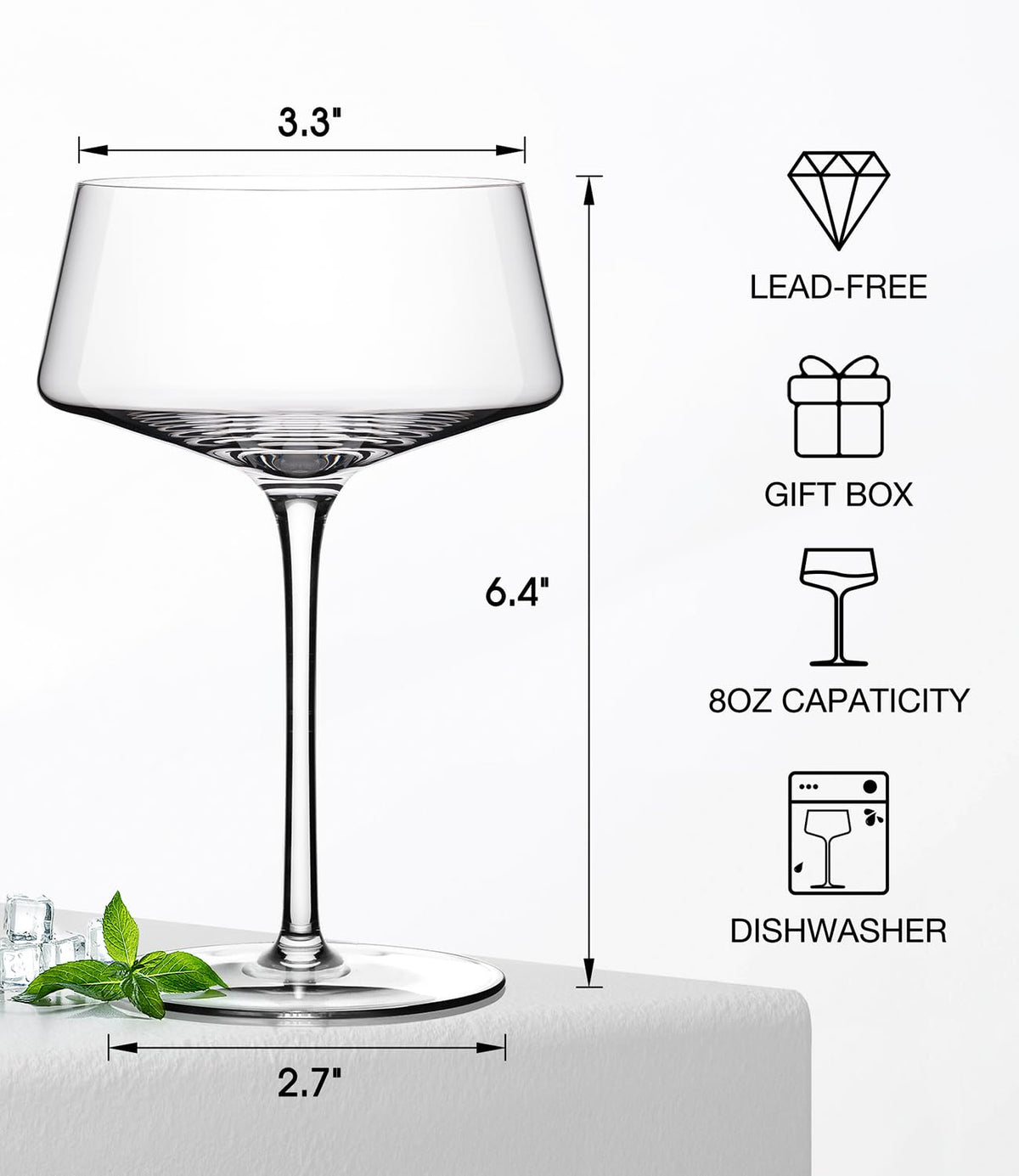 Luna & Mantha clear glassware elevates your home bar with sophisticated sparkle.