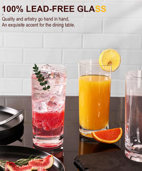 Luna Manta tall glass cups designed for cocktails that elevate table presentation.