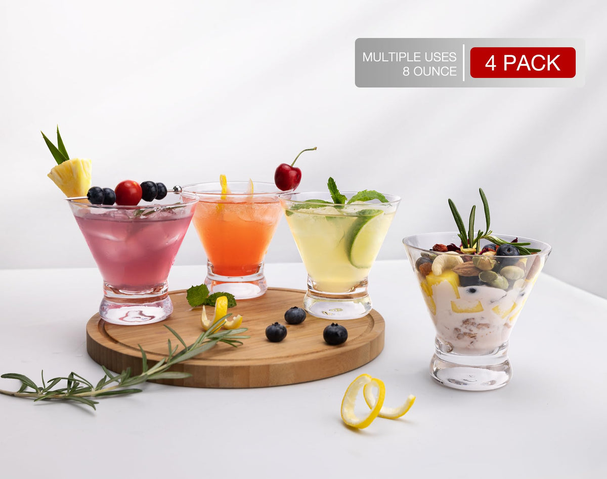 LUNA & MANTHA stemless design with classic silhouette and modern stability.