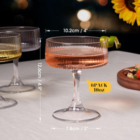 Versatile 10oz glass ideal for margaritas, cosmopolitans, and espresso martinis.