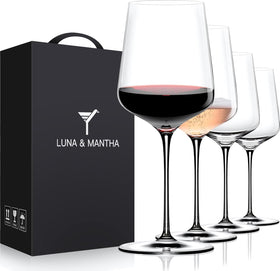 LUNA & MANTHA 4-pack 15 oz wine glasses for stylish entertaining.