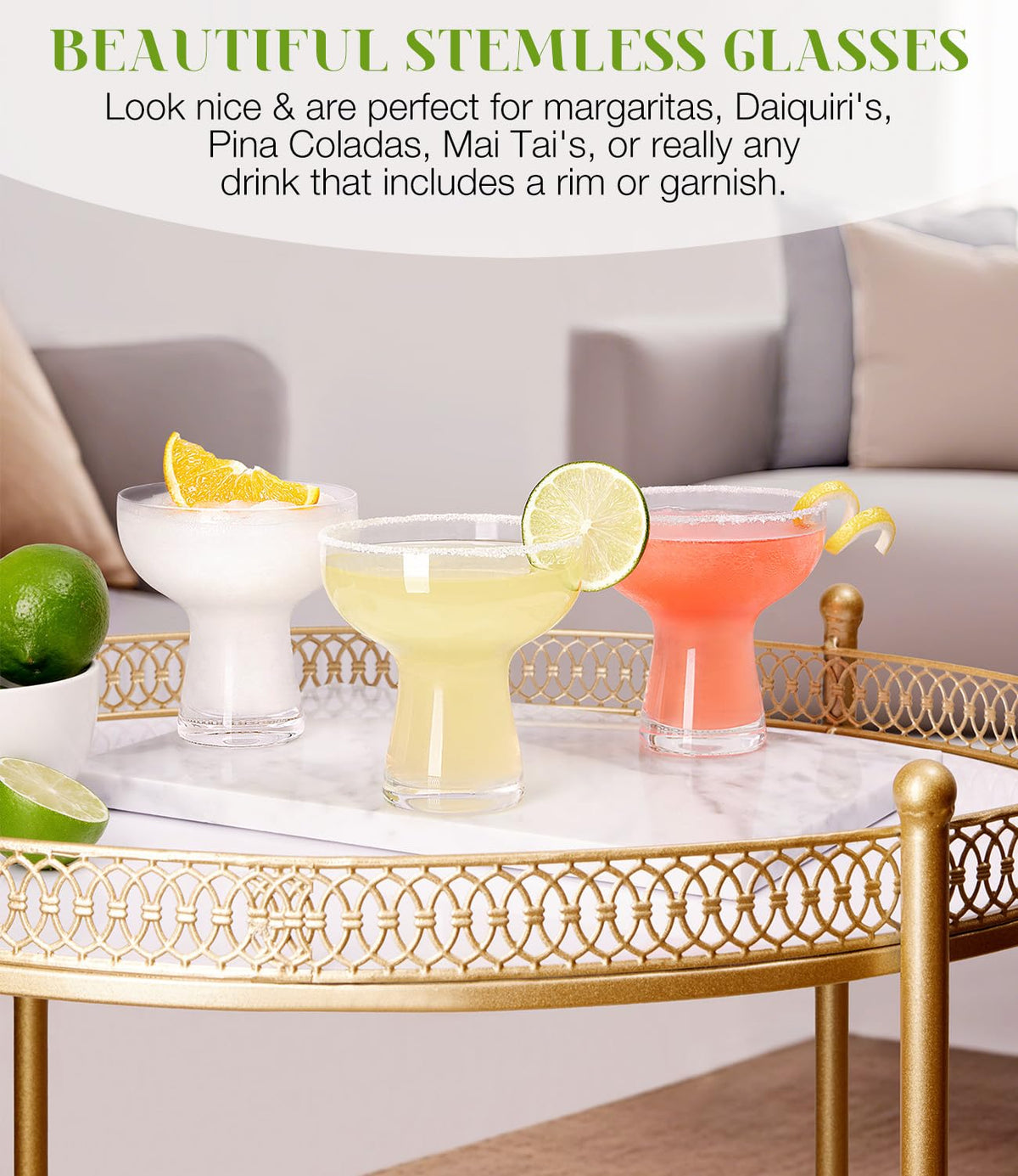 Luna Manta 10-ounce size ideal for margaritas and other cocktails
