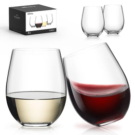 Luna & Mantha stemless wine glasses with sturdy base for stable daily use.