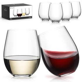 Luna & Mantha stemless wine glasses with a sturdy base for stable everyday use