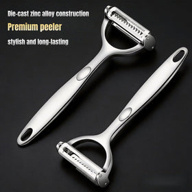LunaThreads ergonomic handle highlights comfortable grip for extended peeling sessions.