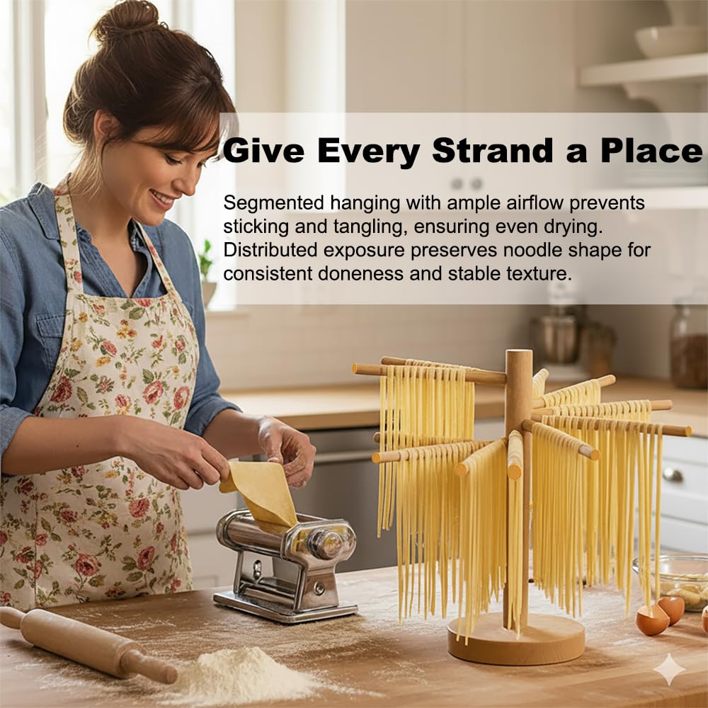 LunaCozy top tier 27in allows long noodles to dry on the rack