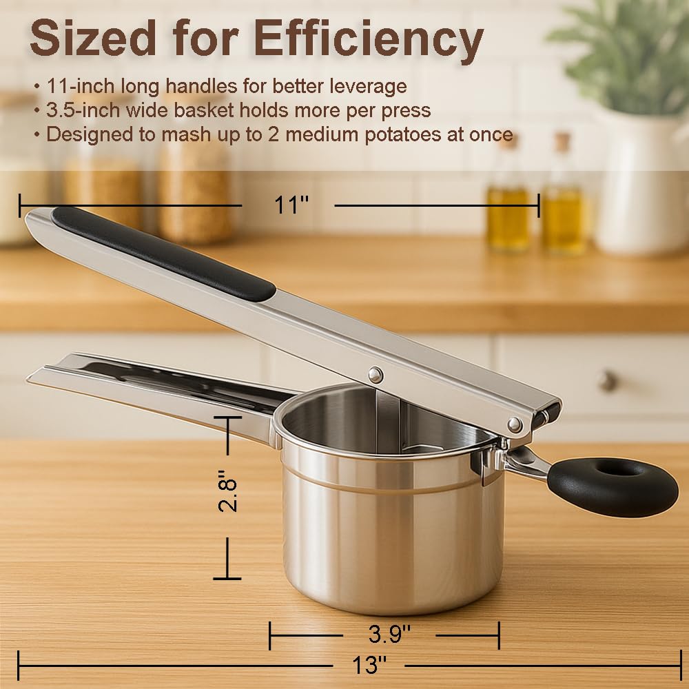 LunaCozy ricer with 3mm holes creates silky puree for gnocchi.