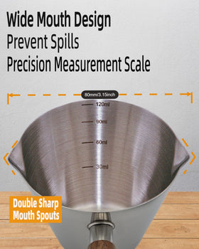 Inside Lunaker cups showing etched measurement markings for dosing