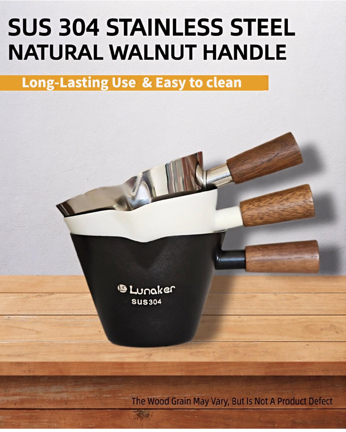 Stainless steel Lunaker body with welded walnut handle for longevity