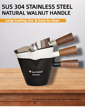 Stainless steel Lunaker body with welded walnut handle for longevity