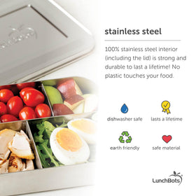 LunchBots Large Trio stainless steel body designed for durable daily use