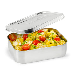 LunchBots Medium Uno open design for wraps and easy packing.