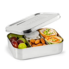 LunchBots Small Protein Packer top view four compartments for organized snacks