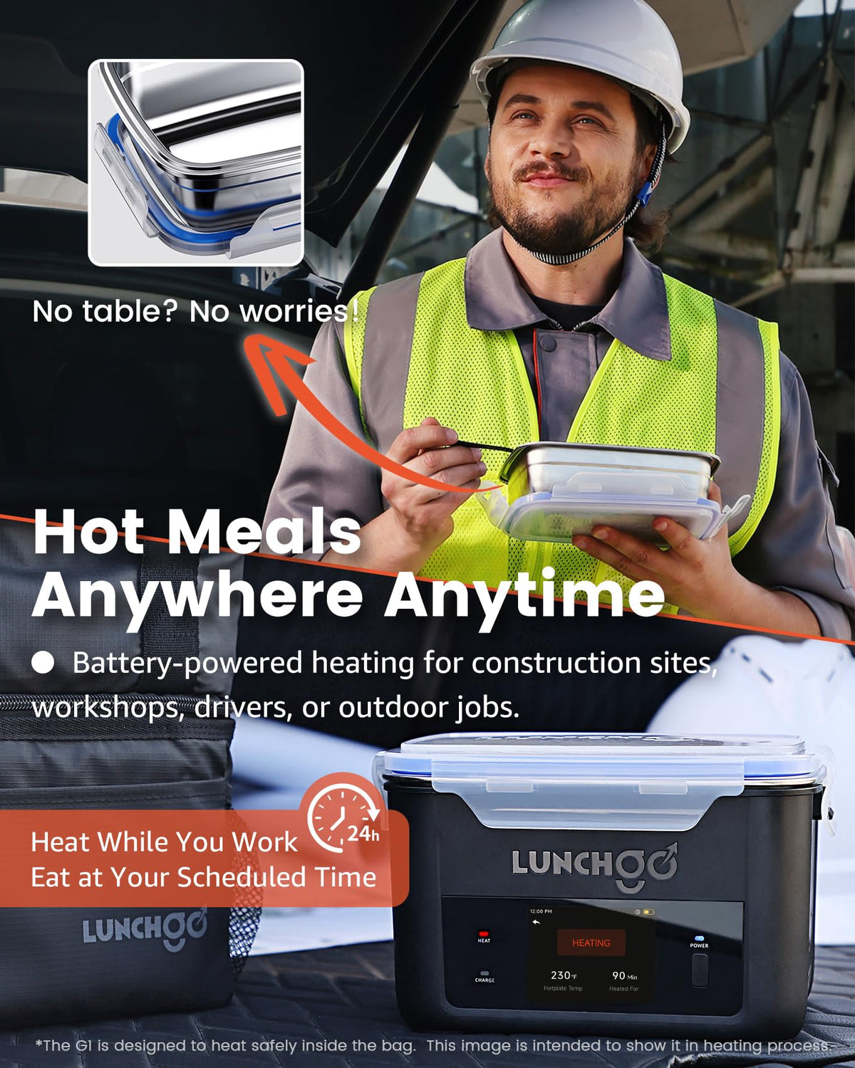 LunchGO G1-Standard touchscreen 2-8in enables simple schedule and precise heating.