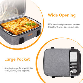 LUNCIA exterior pocket stores utensils and napkins.