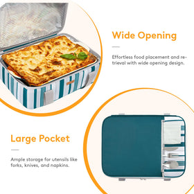 LUNCIA casserole carrier padded Velcro handles: comfortable transport