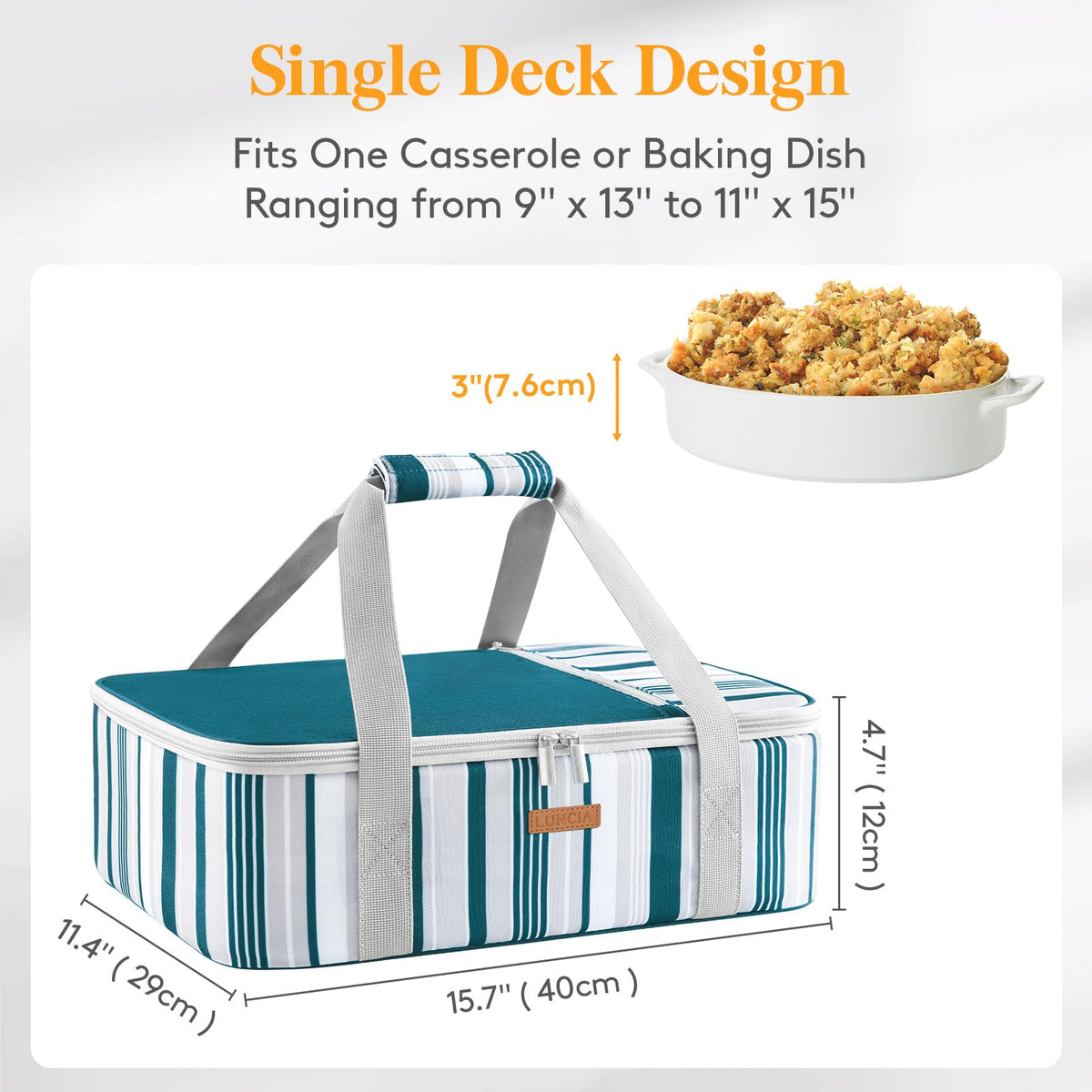 LUNCIA casserole carrier open loading: easy access for quick setup