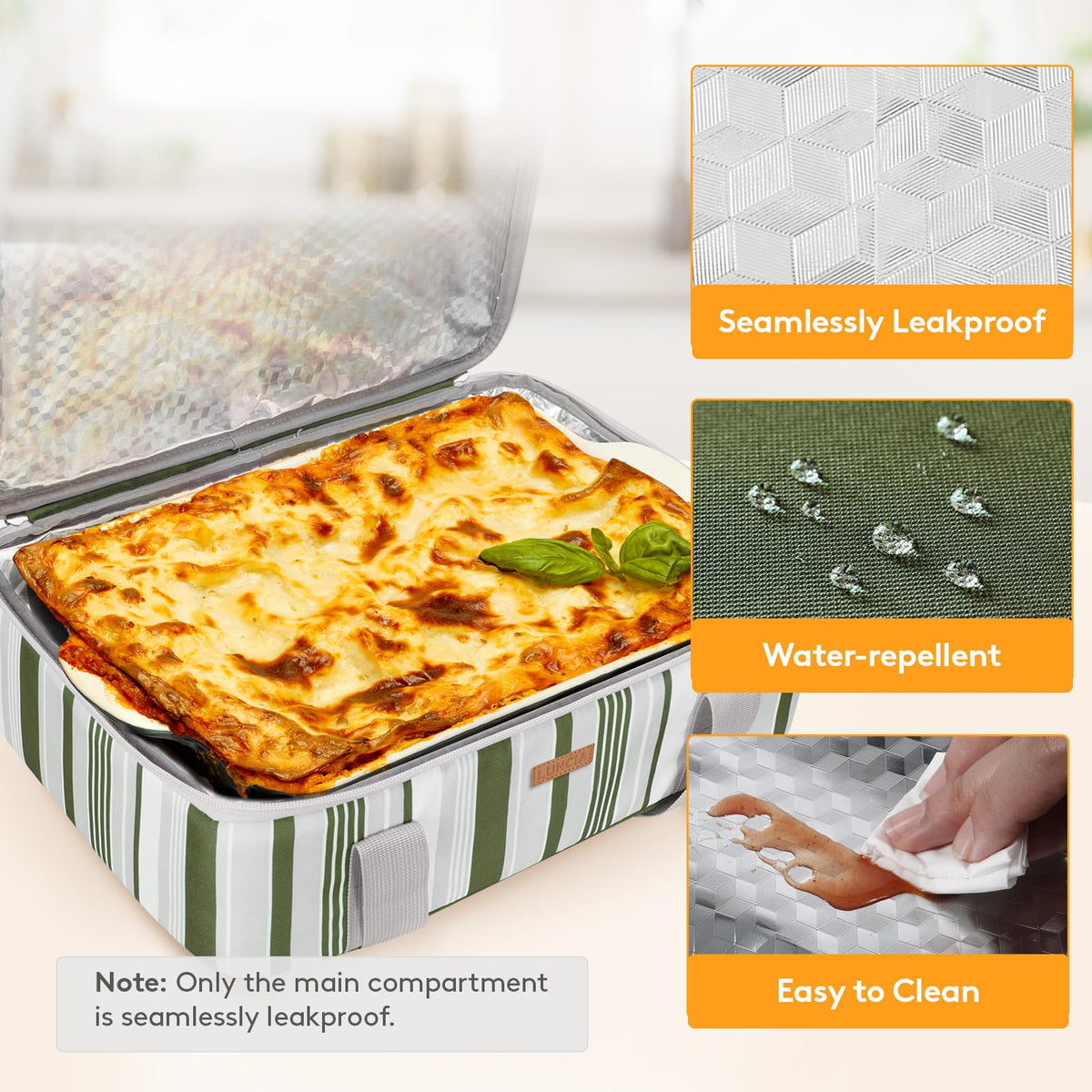 LUNCIA padded-handles provide comfortable transport.