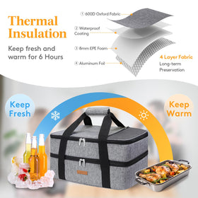 LUNCIA casserole carrier wide opening shows easy loading and unloading