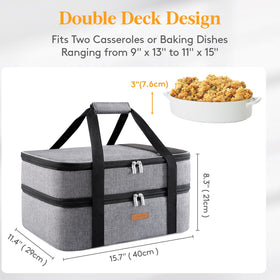 LUNCIA casserole carrier interior showcases lined insulation for temperature retention during transport