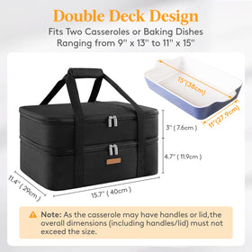 LUNCIA carrier with dual compartments for main dish and sides during events