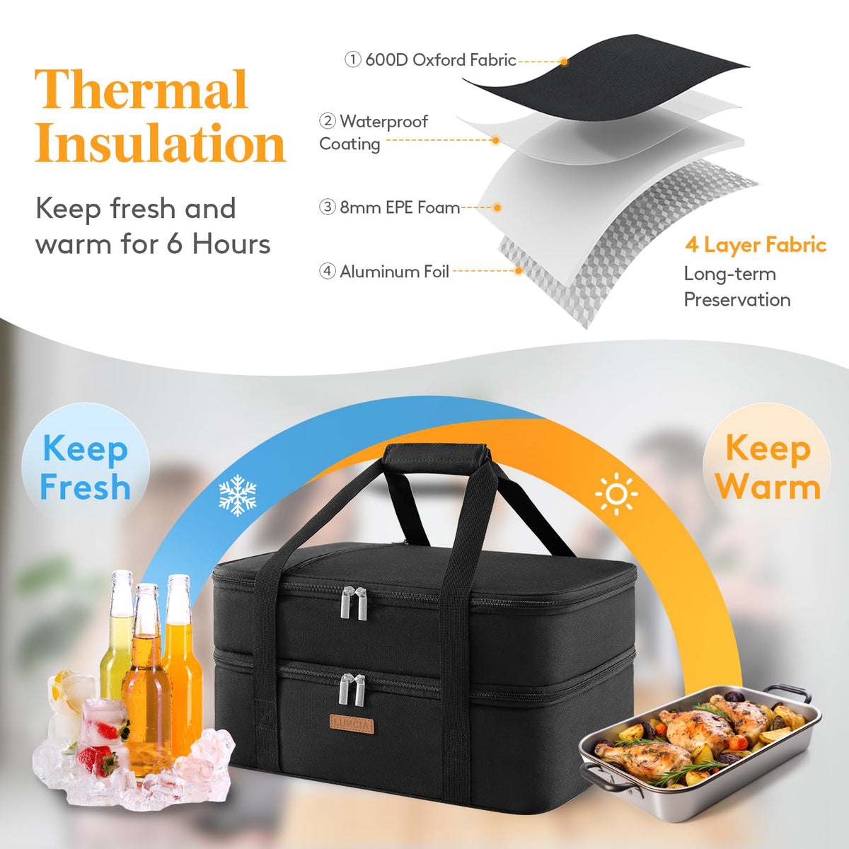LUNCIA exterior showing lower compartment capacity for baking dishes