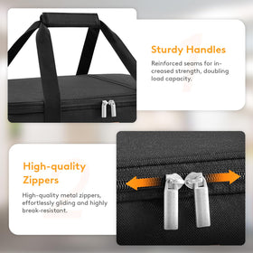 LUNCIA padded handles with Velcro for comfortable carrying.