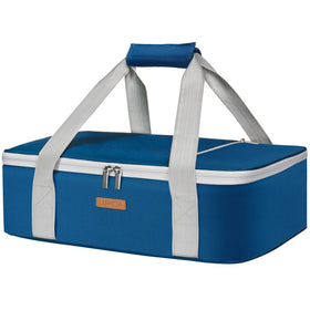 LUNCIA insulated casserole carrier keeps 9x13 dish organized for potlucks and easy transport.