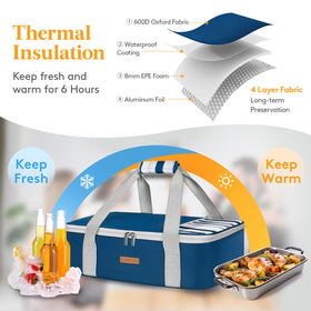 LUNCIA Lasagna Lugger Tote interior showing foil insulation.