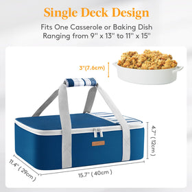 LUNCIA Lasagna Lugger Tote side view highlighting easy-grip handles.