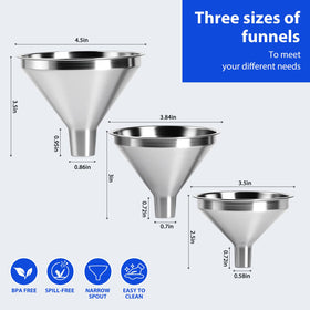 Lunexira four-piece funnel set medium funnel ideal for oils and sauces.
