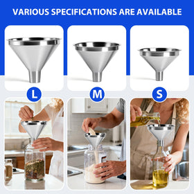 Lunexira four-piece funnel set seamless-design reduces residue during pouring.